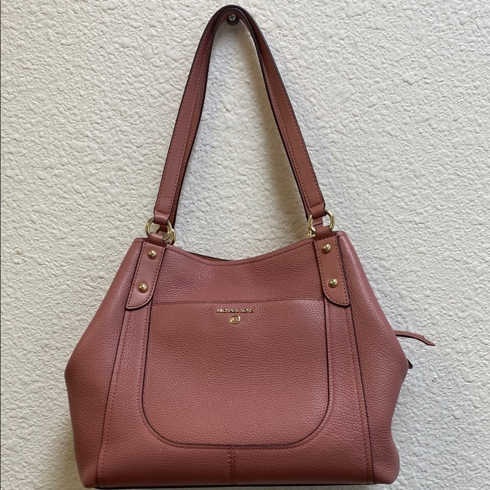 Michael Kors Pink Shoulder Bag with Gold Hardware